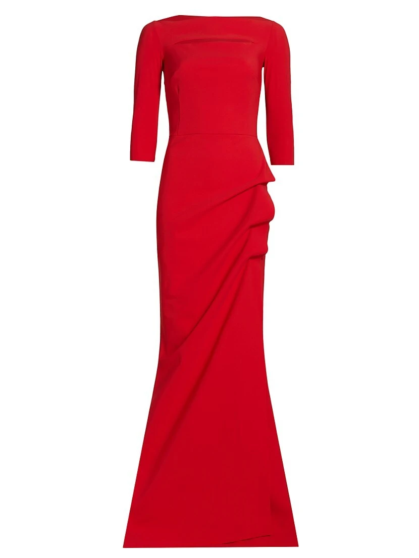 Kate Slit-Detail Boatneck Gown 3 Kate Slit-Detail Boatneck Gown