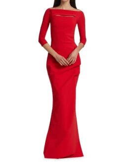 Kate Slit-Detail Boatneck Gown 11 Kate Slit-Detail Boatneck Gown -Vetdiet Shop 0400000145051 PASSION A1