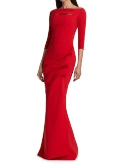 Kate Slit-Detail Boatneck Gown 12 Kate Slit-Detail Boatneck Gown -Vetdiet Shop 0400000145051 PASSION A2
