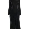 Giorgio Armani Draped Jersey Dress 2 Giorgio Armani Draped Jersey Dress -Vetdiet Shop 0400014595792 NERO