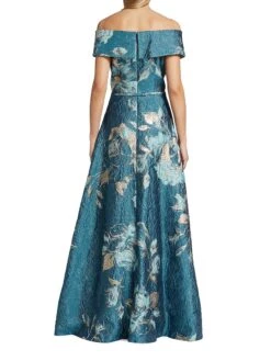 Floral Off-The-Shoulder Gown -Vetdiet Shop 0400014823882 PEACOCKGOLD A3