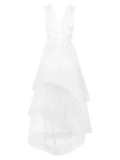 BCBGMAXAZRIA Embroidered Gown