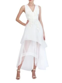 BCBGMAXAZRIA Embroidered Gown -Vetdiet Shop 0400015972358 OFFWHITE A1