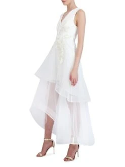 BCBGMAXAZRIA Embroidered Gown -Vetdiet Shop 0400015972358 OFFWHITE A2