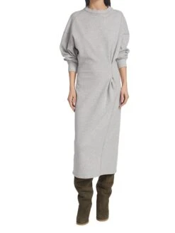 Isabel Marant Etoile Meg Wool-Knit Sweater Dress -Vetdiet Shop 0400016404402 GREY A1