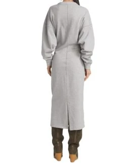 Isabel Marant Etoile Meg Wool-Knit Sweater Dress -Vetdiet Shop 0400016404402 GREY A3