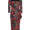 Cesarima Floral Sequined Cocktail Dress -Vetdiet Shop 0400016570076 GLOWINGPEONIESBLACK