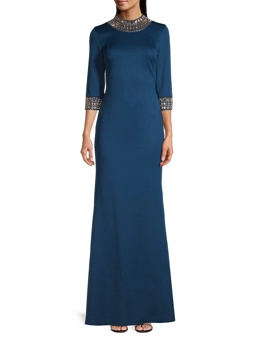 Embellished Three-Quarter-Sleeve Gown 5 Embellished Three-Quarter-Sleeve Gown - Image 3