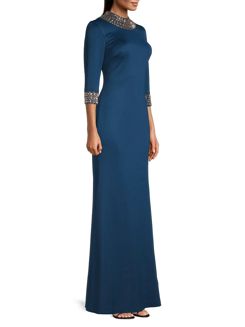 Embellished Three-Quarter-Sleeve Gown 6 Embellished Three-Quarter-Sleeve Gown - Image 4