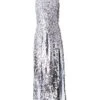 Carolina Herrera Embellished Side-Slit Midi-Dress -Vetdiet Shop 0400017488815 SILVER