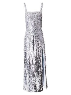 Carolina Herrera Embellished Side-Slit Midi-Dress