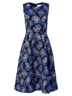 Carolina Herrera Jacquard A-Line Midi-Dress