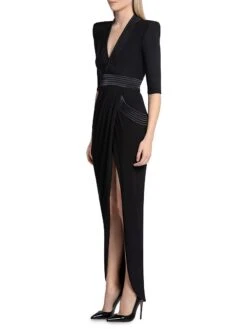 Signature Eye Of Horus Asymmetric Gown -Vetdiet Shop 0400017721715 BLACK A2