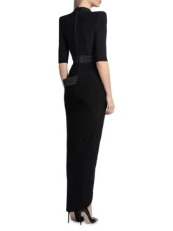Signature Eye Of Horus Asymmetric Gown -Vetdiet Shop 0400017721715 BLACK A3