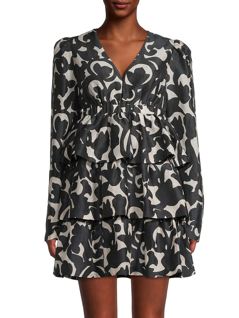 Tiered Empire-Waist Minidress 4 Tiered Empire-Waist Minidress - Image 3