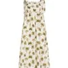 Bianca Smocked Palm-Print Dress -Vetdiet Shop 0400017811680 GREENPALM