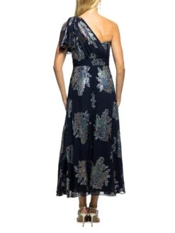 Erina Metallic Floral Long Dress -Vetdiet Shop 0400018248433 NAVYMULTI A2