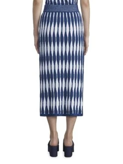 Shibori-Inspired Midi-Skirt -Vetdiet Shop 0400018476608 PARISIANBLUEMULTI A3