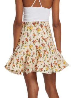 Cerezo Clementina Linen Miniskirt -Vetdiet Shop 0400018478252 MULTICOLOR A3