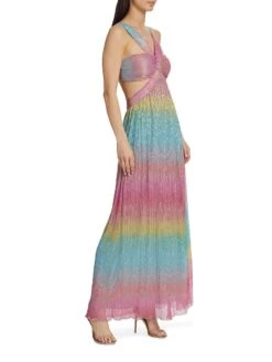 Metallic Rainbow Cut-Out Gown -Vetdiet Shop 0400018497554 MULTI A2