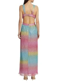 Metallic Rainbow Cut-Out Gown -Vetdiet Shop 0400018497554 MULTI A3