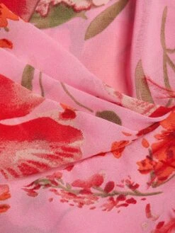 Poppy Feather Bell-Sleeve Minidress -Vetdiet Shop 0400019070137 REDPINKMULTI A6