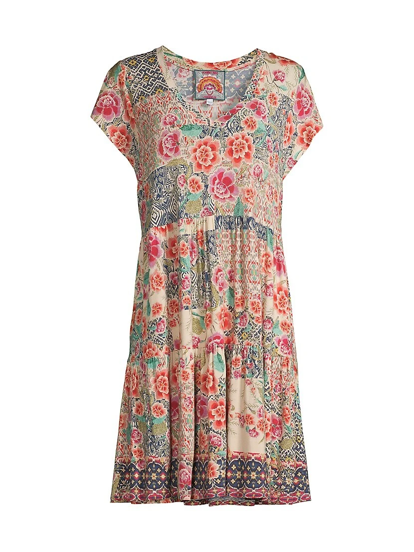 Johnny Was Aztec Floral Jersey Minidress 3 Johnny Was Aztec Floral Jersey Minidress