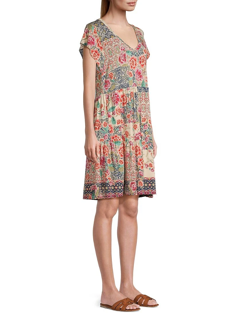 Johnny Was Aztec Floral Jersey Minidress 6 Johnny Was Aztec Floral Jersey Minidress - Image 4