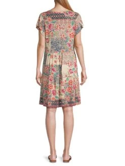 Johnny Was Aztec Floral Jersey Minidress 12 Johnny Was Aztec Floral Jersey Minidress -Vetdiet Shop 0400019201273 MULTI A3