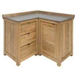 Sunfun Zoe Grillküchen-Modul Eckschrank Natur, L X B X H: 120 X 120 X 94 Cm