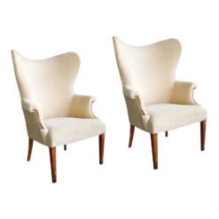 1940s American Butterfly Wingback Arm Chairs- A Pair