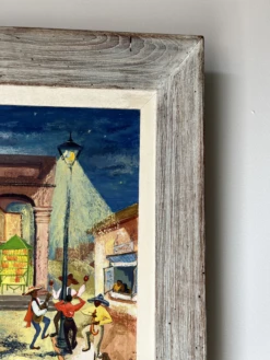 1950's Phoebe Towbin Mexican Street Village Oil Painting, Frame -Vetdiet Shop 1950s phoebe towbin mexican street village oil painting frame 3205