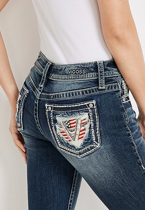 Vigoss® Americana Pocket Heritage Mid Rise Capri 4 Vigoss® Americana Pocket Heritage Mid Rise Capri - Image 3