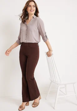 Bengaline Heather Mid Rise Flare Pant