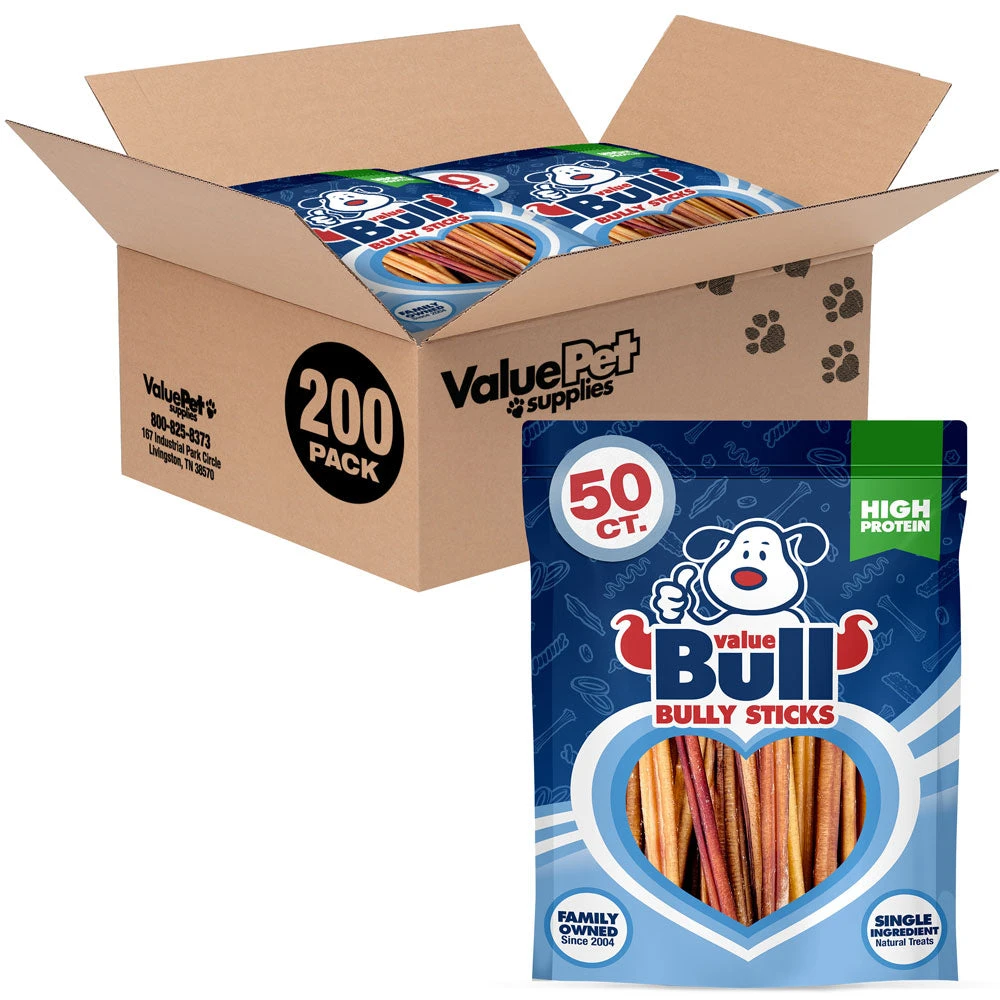 ValueBull USA Bully Sticks For Small Dogs, Thin 6 Inch, Odor Free, 200 Count 2 ValueBull USA Bully Sticks For Small Dogs, Thin 6 Inch, Odor Free, 200 Count - Image 2