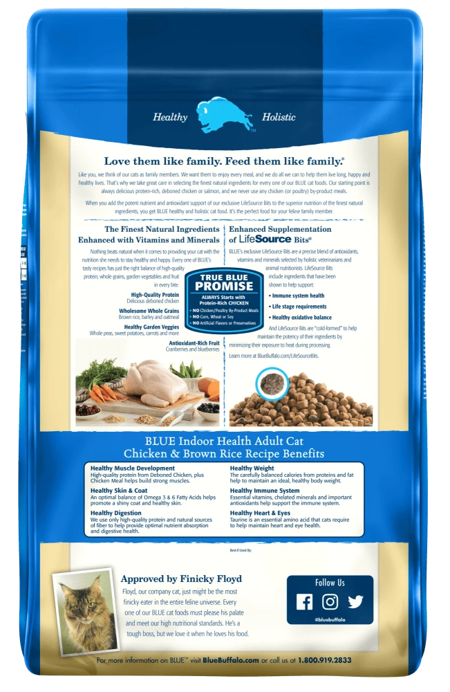 Blue Buffalo Indoor Health Natural Chicken & Brown Rice Adult Dry Cat Food 4 Blue Buffalo Indoor Health Natural Chicken & Brown Rice Adult Dry Cat Food - Image 2