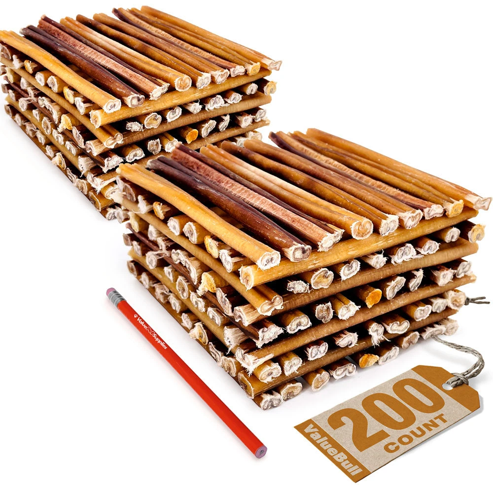 ValueBull USA Bully Sticks For Small Dogs, Thin 6 Inch, Odor Free, 200 Count 1 ValueBull USA Bully Sticks For Small Dogs, Thin 6 Inch, Odor Free, 200 Count