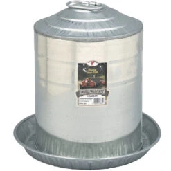 Galvanized Double Wall Poultry Waterer, 5 Gallon