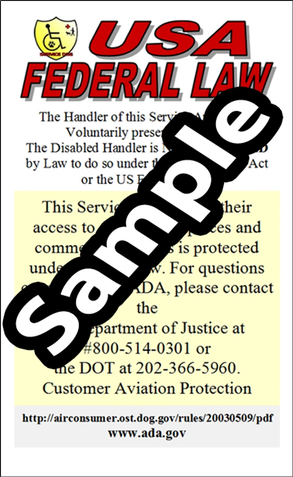 ADA & Federal Law Information Card 4 ADA & Federal Law Information Card - Image 2