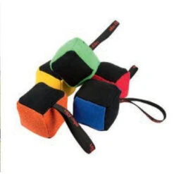 KLIN Puppy Tug Toy, Cube With Handle, Very Soft, Padded French Linen -Vetdiet Shop CubeToyLarge