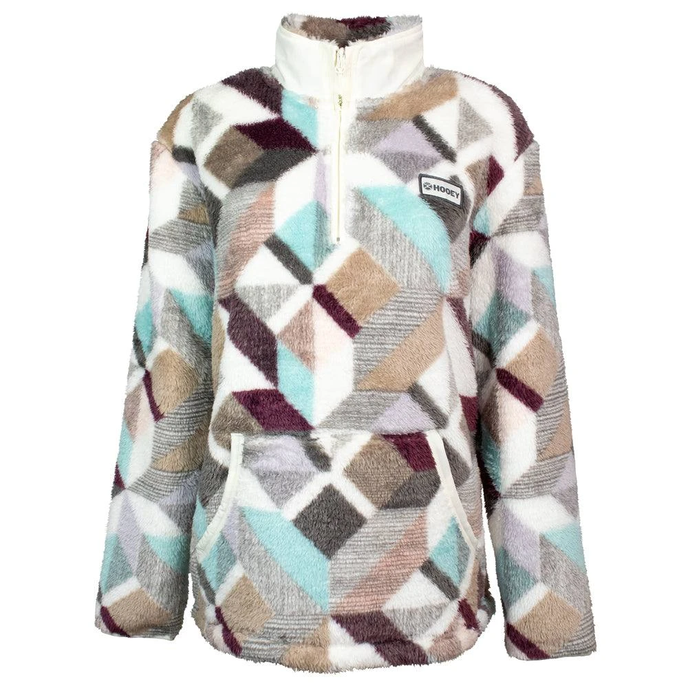 HOOey "Ladies Fleece Pullover" Cream/Print 2 HOOey "Ladies Fleece Pullover" Cream/Print