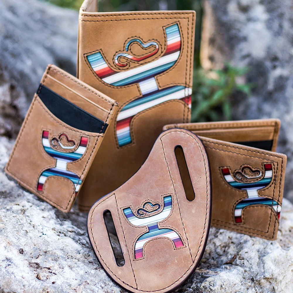 "Hooey Original " Money Clip Tan W/Sunset Serape Print 5 "Hooey Original " Money Clip Tan W/Sunset Serape Print - Image 3