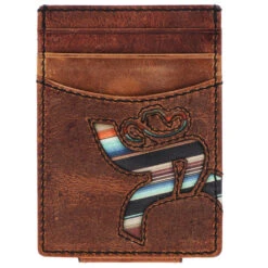HOOey "Hawk" Money Clip Wallet Brown W/ Navajo Serape Print