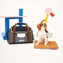 Fluffy Pet Carrier Cushion - Brown/Grey (2 Sizes) -Vetdiet Shop icandor fluffy pet carrier cushion browngrey 2 sizes 610380