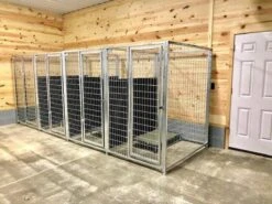 TK Products Pro-Series Backless Multi-Dog Kennels -Vetdiet Shop tk product multi kennel 3 sided backless installed